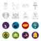 Anubis, Ankh, Cairo citadel, Egyptian beetle.Ancient Egypt set collection icons in outline,flat style vector symbol