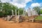 Anuradhapura, guardian statue at Thuparama Dagoba in the Mahavihara, Cultural Triangle of Sri Lanka