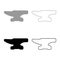 Anvil set icon grey black color vector illustration image flat style solid fill outline contour line thin