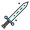 Anvil sword icon color outline vector