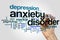 Anxiety disorder word cloud concept on grey background