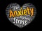 Anxiety - feeling of fear, dread, and uneasiness, word cloud concept background
