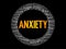 Anxiety - feeling of fear, dread, and uneasiness, word cloud concept background