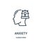 anxiety icon vector from human mind collection. Thin line anxiety outline icon vector illustration. Linear symbol for use on web