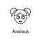 anxious girl face icon. Element of emotions for mobile concept and web apps illustration. Thin line icon for website design and de