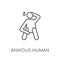 anxious human linear icon. Modern outline anxious human logo con