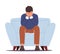 Anxious Man Sitting on Sofa Cover Face with Hands, Crying, Feel Frustrated. Depressed Businessman Suffer of Depression