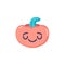 Anxious pumpkin smiley flat icon