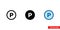 Any solvent except tetrachlorethylene icon of 3 types color, black and white, outline. Isolated vector sign symbol