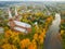 Anyksciai, Lithuania: neo-gothic roman catholic church in the autumn