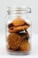 Anzac biscuits in glass jar