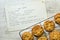 Anzac Biscuits with Vintage Typewritten Recipe Top View