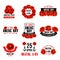 Anzac Day 25 April red poppy vector icons