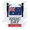 Anzac day background with soldiers blowing trumpet