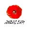 Anzac Day vector card. Bright Poppy Flower