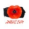 Anzac Day vector card. Bright Poppy Flower