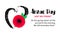 Anzac Day vector poster. Lest We forget. Hand drawn heart with bright Red Poppy flower