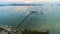 Ao Chalong pier Aerial view drone shot image in Phuket Thailand