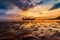 Ao Nang Krabi, Thailand, The beach has plenty of people in the evening.Golden light