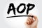 AOP - Annual Operational Plan acronym with marker, business concept background