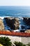 Aoshima Shrine and coastline with blue sky