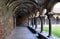 Aosta, Aosta Valley, Italy- 10/14/2019- The Romanesque cloister of the collegiate church of Sant`Orso