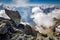 Aosta valley view from Dent du Geant mountain , Italy