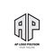 AP Logo Polygon - Alphabet Logo in Polygon shape