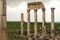 Apamea Syria, ancient ruins with famous colonnade before damage in the war