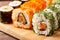 Apanese seafood sushi roll set
