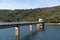 Apartadura dam nature landscape with reflection on the still water in Sao Mamede, Alentejo, Portugal