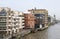 Apartment blocks on River Thames. London. England