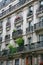 Apartment building with ornate 19th century architecture typical of central Paris