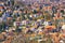 Apartment buildings with red roofs in the city of Wernigerode. Germany