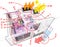 Apartment diagram with floor heating and photovoltaic and solar panels and air conditioning and hand drawn notes