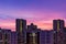Apartment Dusk, Living Flat Sunset, Twilight skyscraper time aerial view