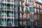 Apartment facades in streets of Barcelona