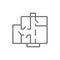 Apartment floor plan, architectural project line icon.