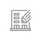 Apartment house project line outline icon