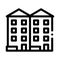 Apartment houses icon vector outline illustration