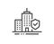 Apartment insurance hand line icon. Risk coverage sign. Vector