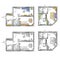 Apartment plan with furniture, vector sketch