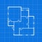 Apartment Plan Thin Line Top View. Vector