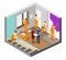 Apartment repair, interior concept. Construction, building vector illustration
