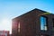 Apartment residential townhouse facade with empty place sun light