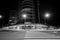 Apartments and cafes Marine Parade corner at base of mount street illuminated by street lights