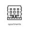 Apartments icon. Trendy modern flat linear vector Apartments icon on white background from thin line Architecture and Travel coll