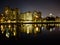 Apartments by kallang basin at night