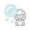 apathy line icon, outline symbol, vector illustration, concept sign