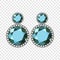 Apatite earrings mockup, realistic style